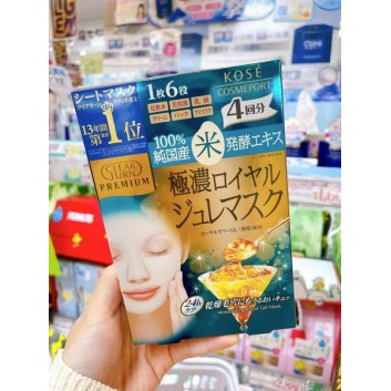 Mặt nạ Kose Clear Turn Premium royal jelly hộp 4 miếng | Da mặt