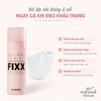 Xịt khóa nền make up All Day Tight Fixx 120ml | Kem lót/nền