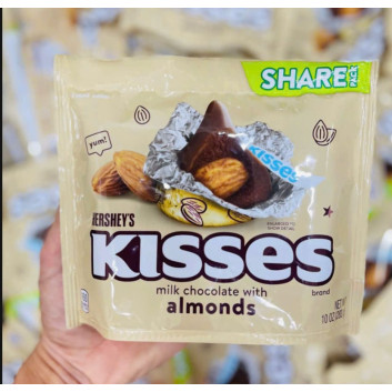 Kẹo HERSHEY'S - Kisses Milk Chocolate With Almonds | Các loại bánh kẹo, socola