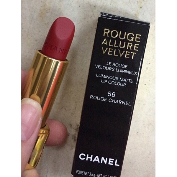 Son Chanel Rouge Allure Velvet son lì, lâu trôi, lên màu tốt #56 đỏ cổ điển  ( unbox)