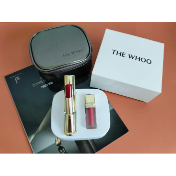 Set son Whoo Gongjinhyang Mi Glow Lip Balm màu đỏ rượu