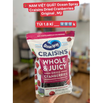 Nam Việt Quất Craisins Dried Cranberries Original Ocean Spray 1.8kg