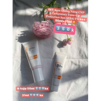 Set Kem chống nắng CNP Laboratory Tone up protection sun 1tuýp5Oml + 1 tuýp31ml 