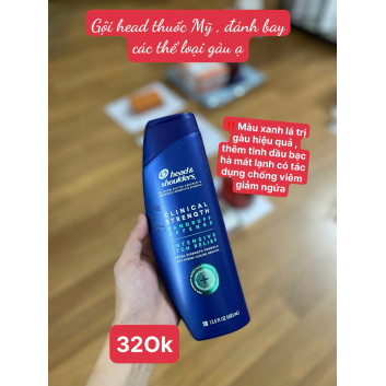Dầu gội trị gàu 2 in 1 Head & Shoulders 400ml màu xanh cho da đầu ngứa