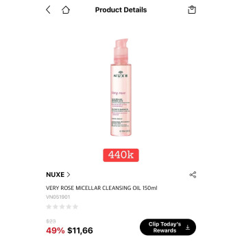 Dầu tẩy trang Nuxe Very Rose Delicating Cleansing Oil 150ml