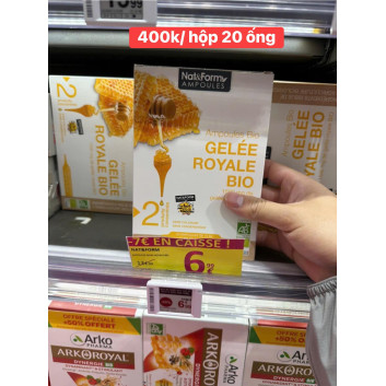 Sữa ong chúa hữu cơ Nat & Form Gelee royale bio 20 ống