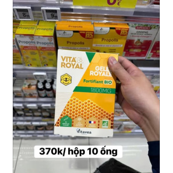 Sữa ong chúa hữu cơ hàm lượng cao Vitavea Gelée royale Fortifiant BIO 1800 mg 10 ống