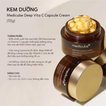 Kem dưỡng Medicube Deep Vita C Capsule Cream 55g | Da mặt