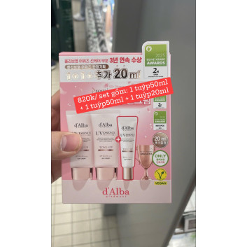 d'Alba Waterful Tone Up Sun Cream Pink Duo Set | Da mặt