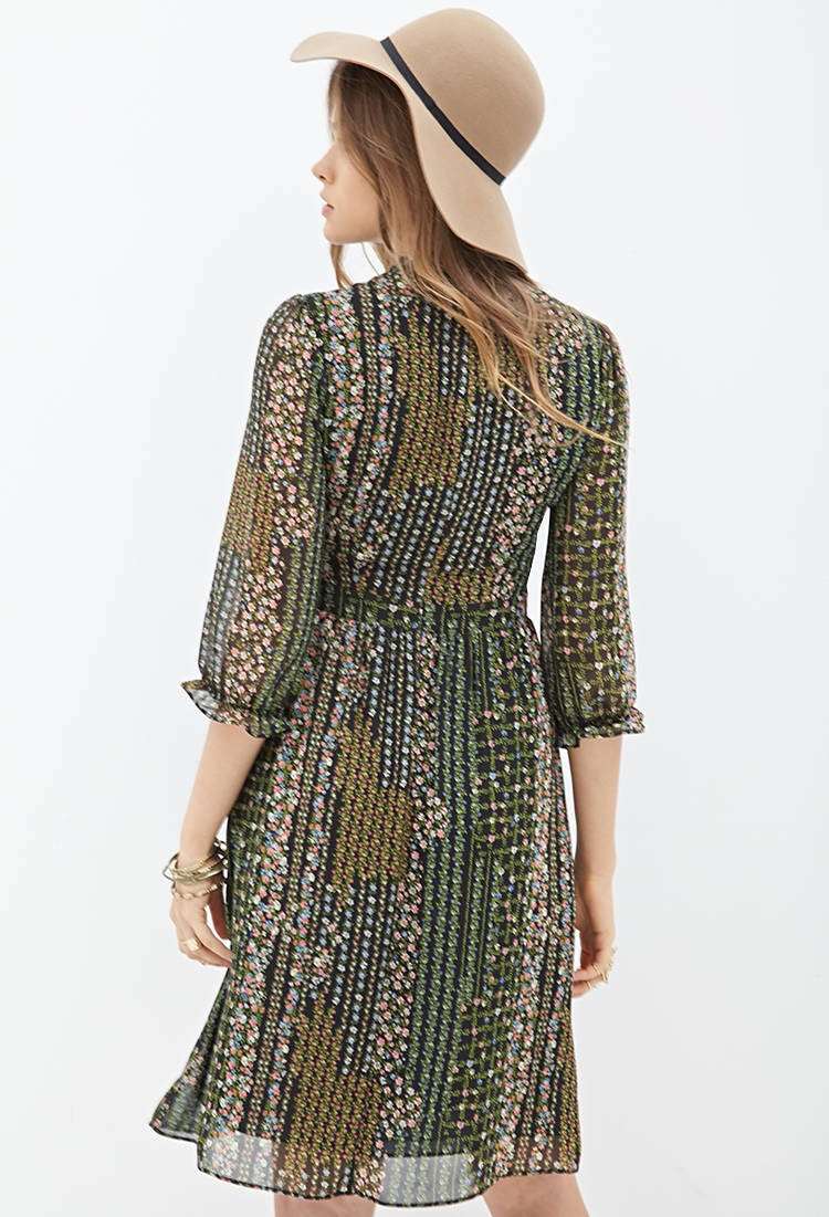 Đầm Floral Print Midi Dress