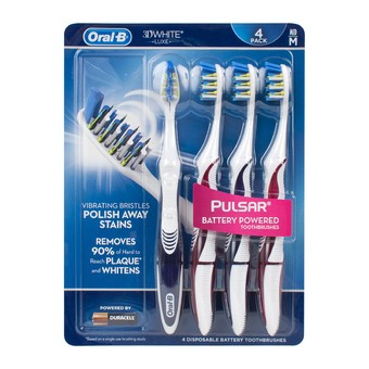 Bộ 4 bàn chải đánh rắng Oral-B 3D White PULSAR Battery Powered Toothbrushes  — ảnh chính