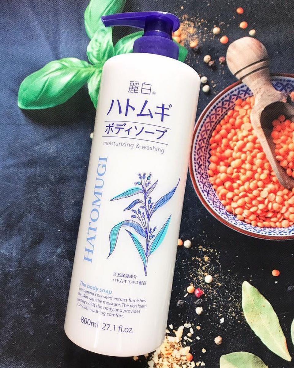 Sữa tắm dưỡng ẩm làm sáng da với hạt ý dĩ, coix Nhật Bản Hatomugi 800ML  — ảnh chính
