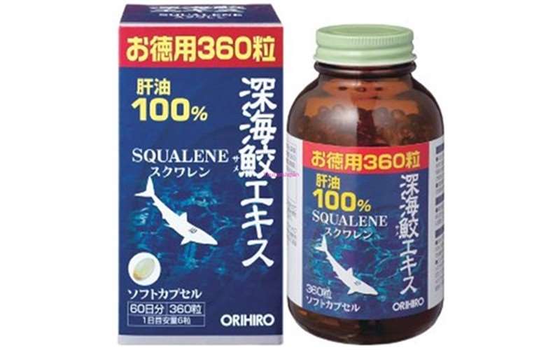 Sụn vi cá mập Squalene ORIHIRO 360v Nhật Bản     — ảnh chính