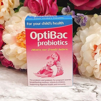 MEN VI SINH Optibac màu hồng trị táo bón cho trẻ  — ảnh chính