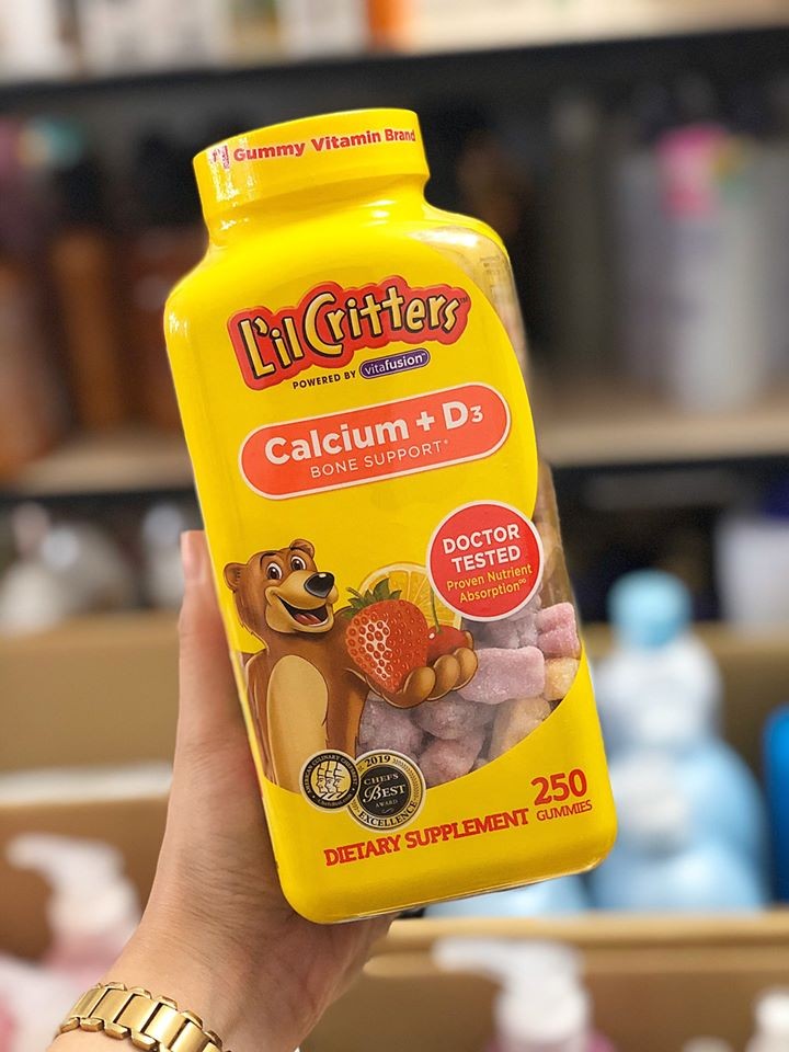 Kẹo dẻo tăng cường can xi cho bé  L’il Critters Calcium +D3