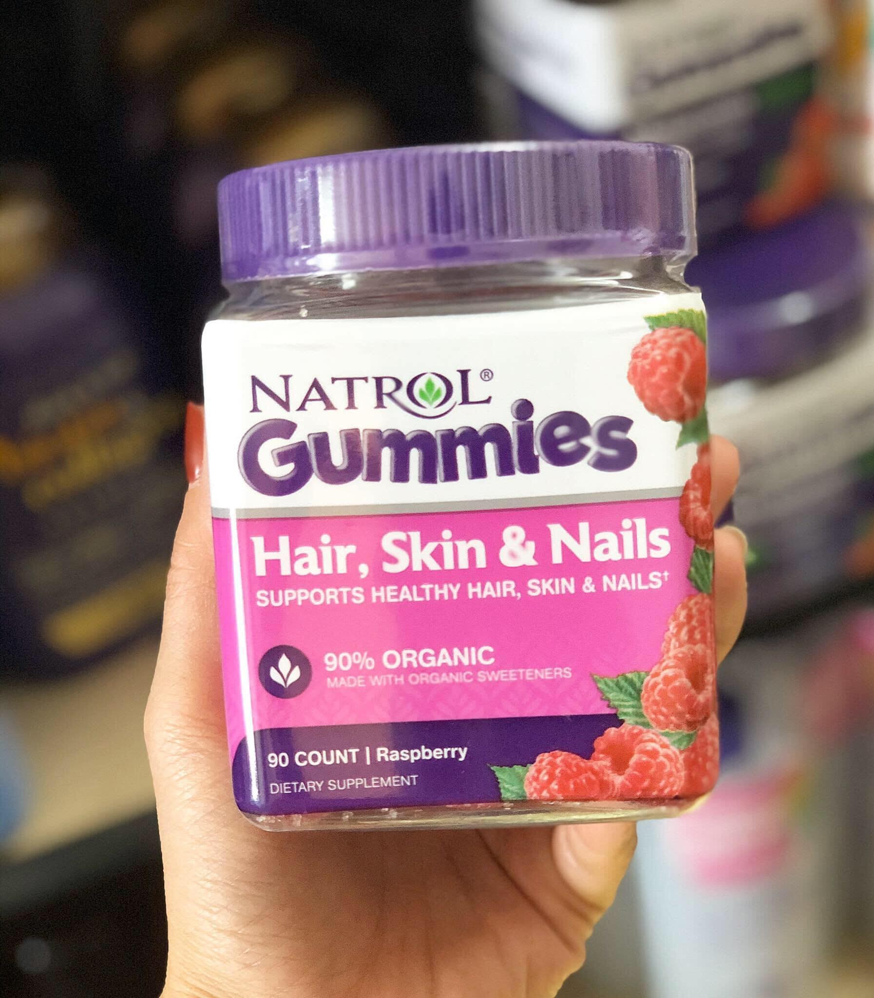 Kẹo dẻo Natrol Hair, Skin & Nails Gummies hũ 90 viên — ảnh chính