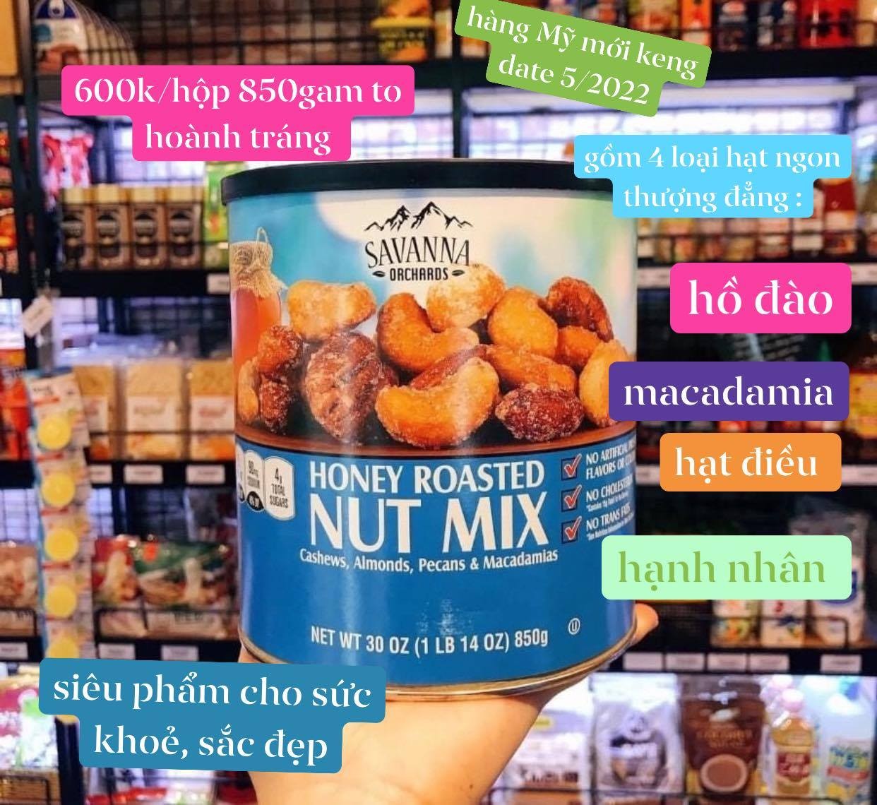 ✨Hạt Hỗn Hợp Tẩm Mật Ong Savanna Mỹ 850gam — ảnh chính