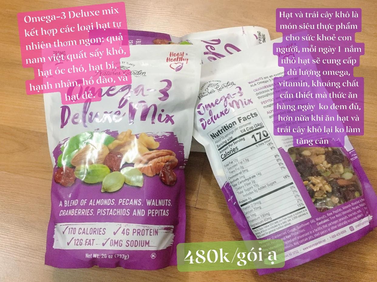 Hạt hỗn hợp Omega 3 Deluxe Mix 737g của Natures Garden — ảnh chính