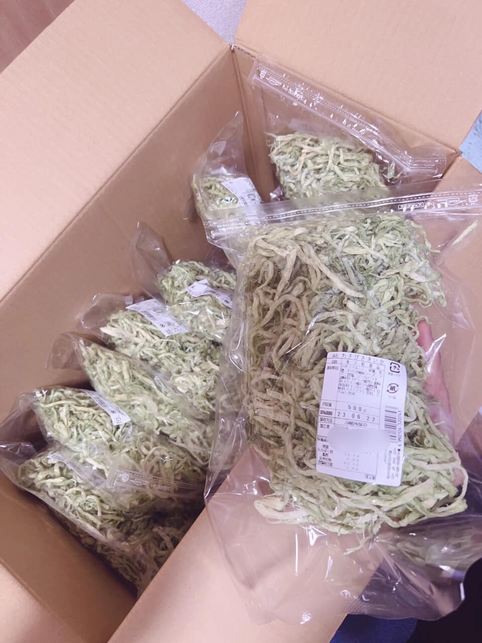 Khô mực xé sợi tẩm wasabi 500g