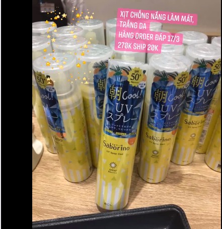 XỊT CHỐNG NẮNG SABORINO UV SPRAY COOL SPF 50 PA++++  — ảnh chính