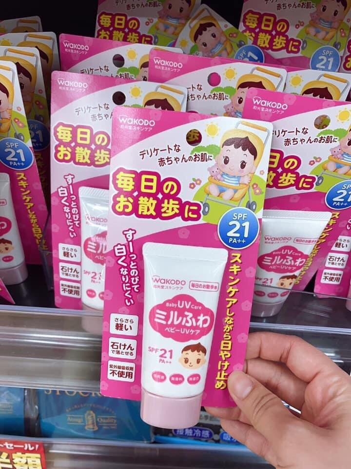Kem chống nắng Wakodo baby UV care spf21 PA++