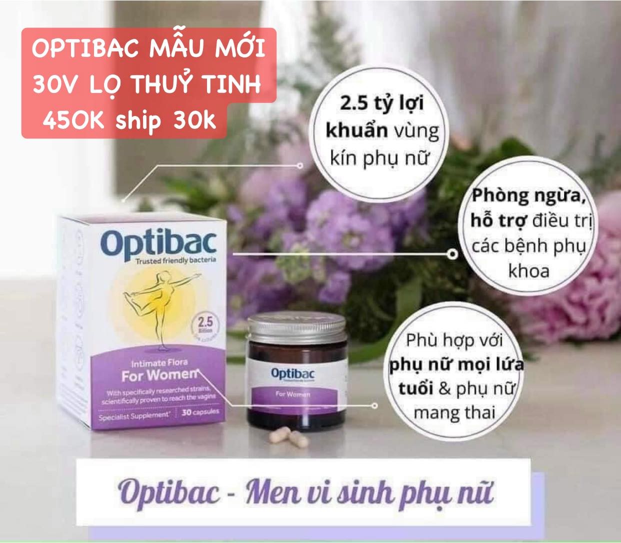 Men vi sinh Optibac Probiotic tím 30 viên — ảnh chính