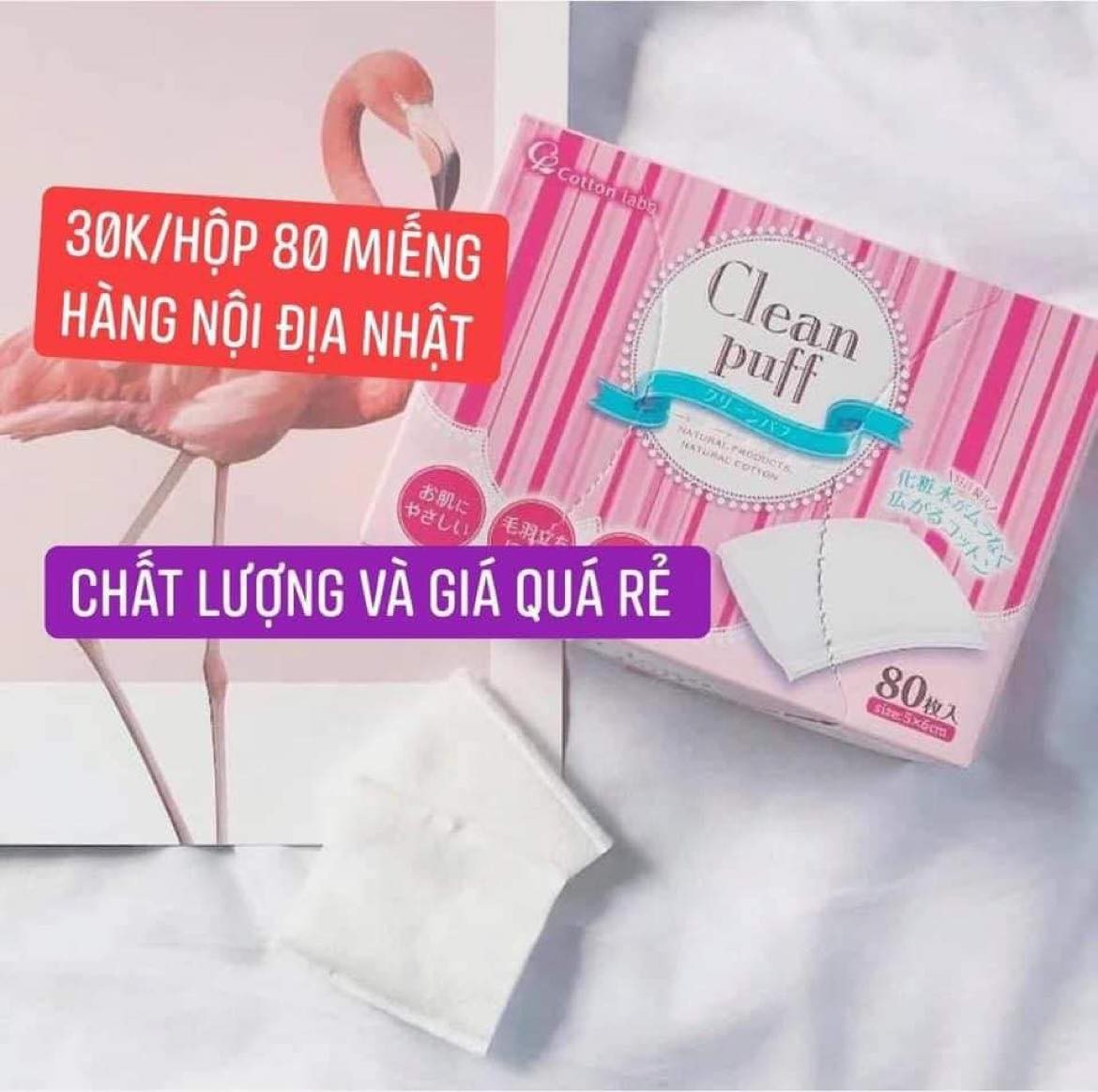BÔNG TẨY TRANG CLEAN PUFF CAO CẤP SỐ 1 NHẬT BẢN