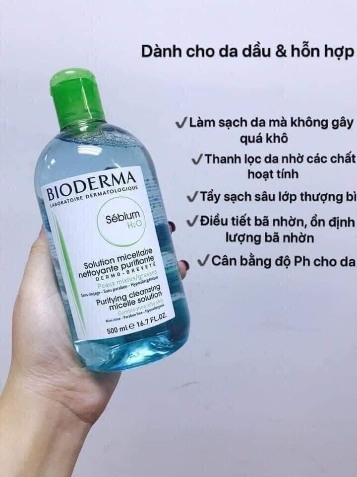 Nước tẩy trang Bioderma màu xanh 500ml — ảnh chính