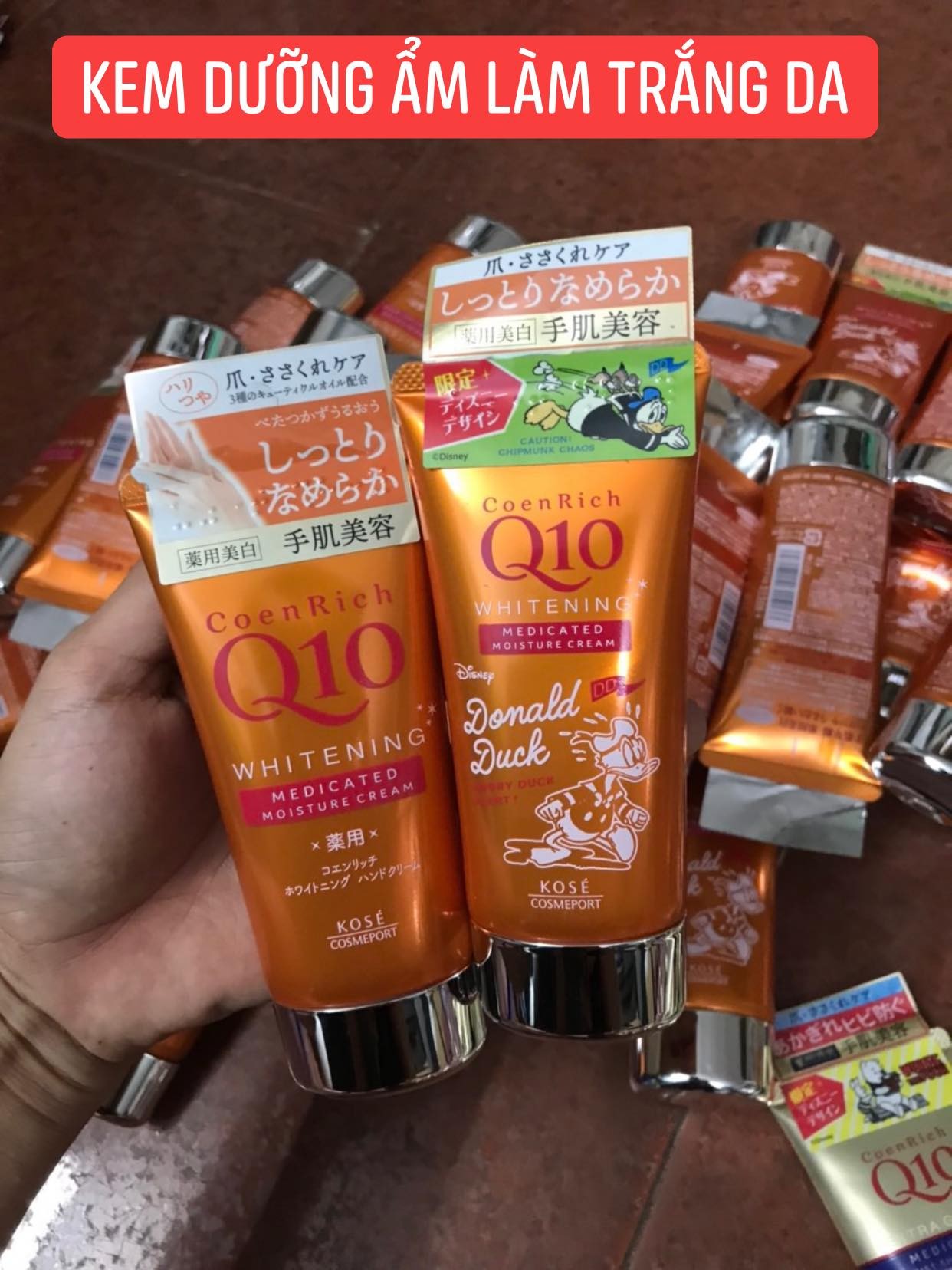 Kem dưỡng tay Q10 màu cam dưỡng ẩm làm trắng
