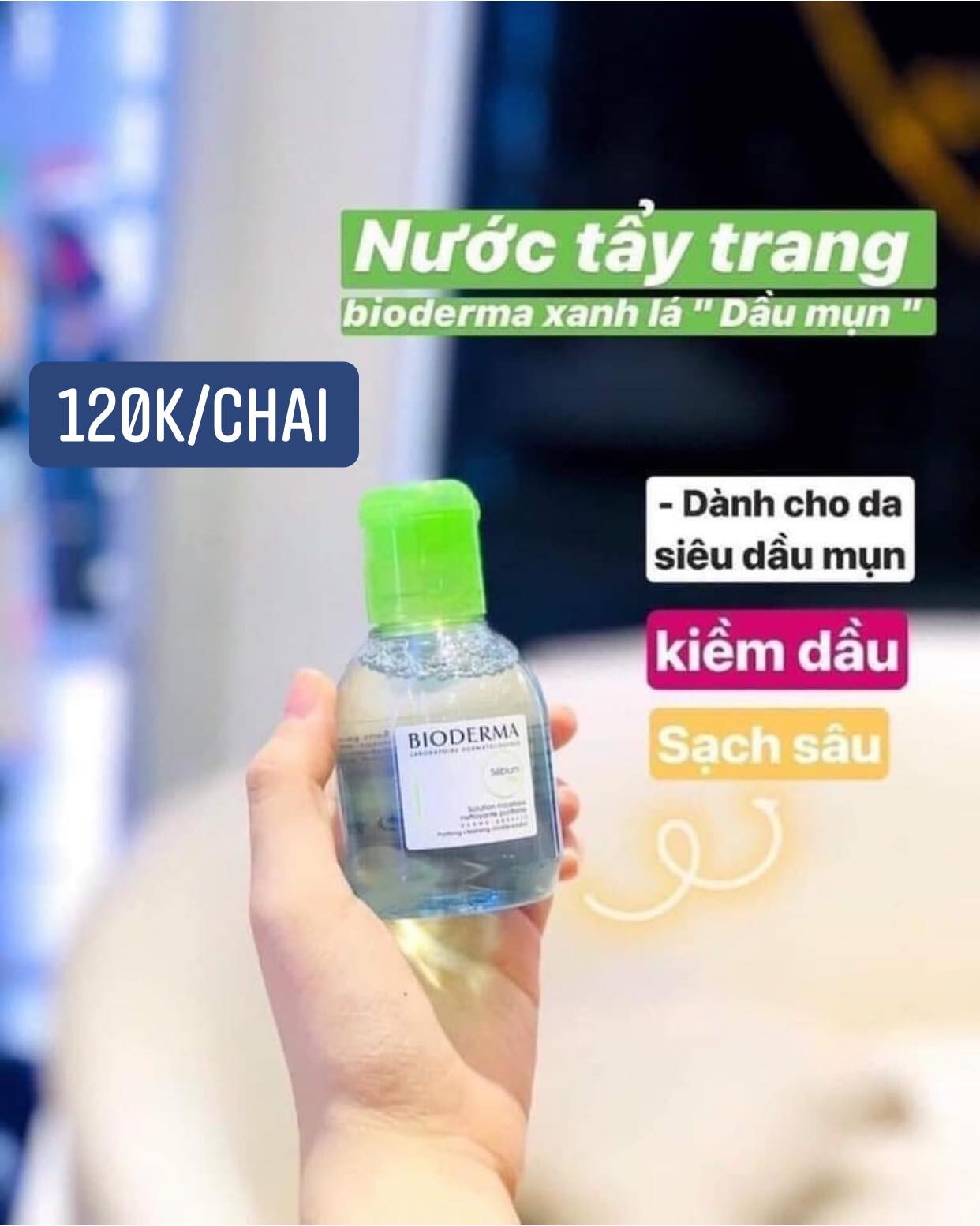 Tẩy trang Bioderma màu xanh 100ml — ảnh chính