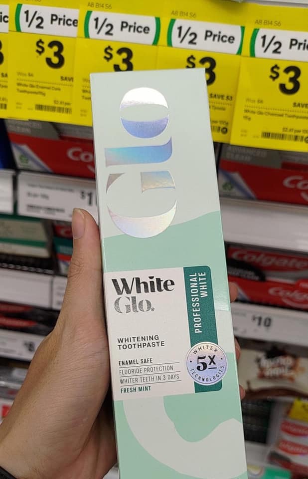 Hàng order Úc- kem đánh răng WHITE GLO ÚC, 115gam — ảnh chính