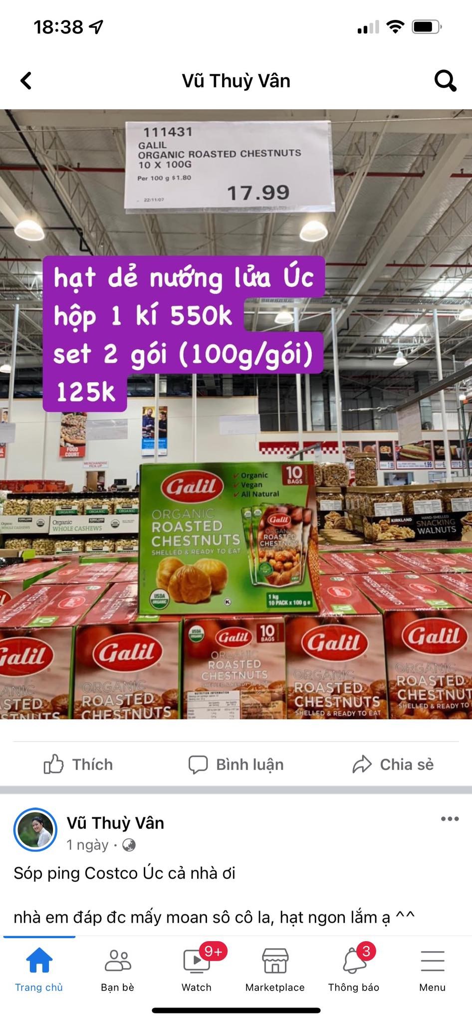 Set 2 gói hạt dẻ nướng lửa Úc — ảnh chính