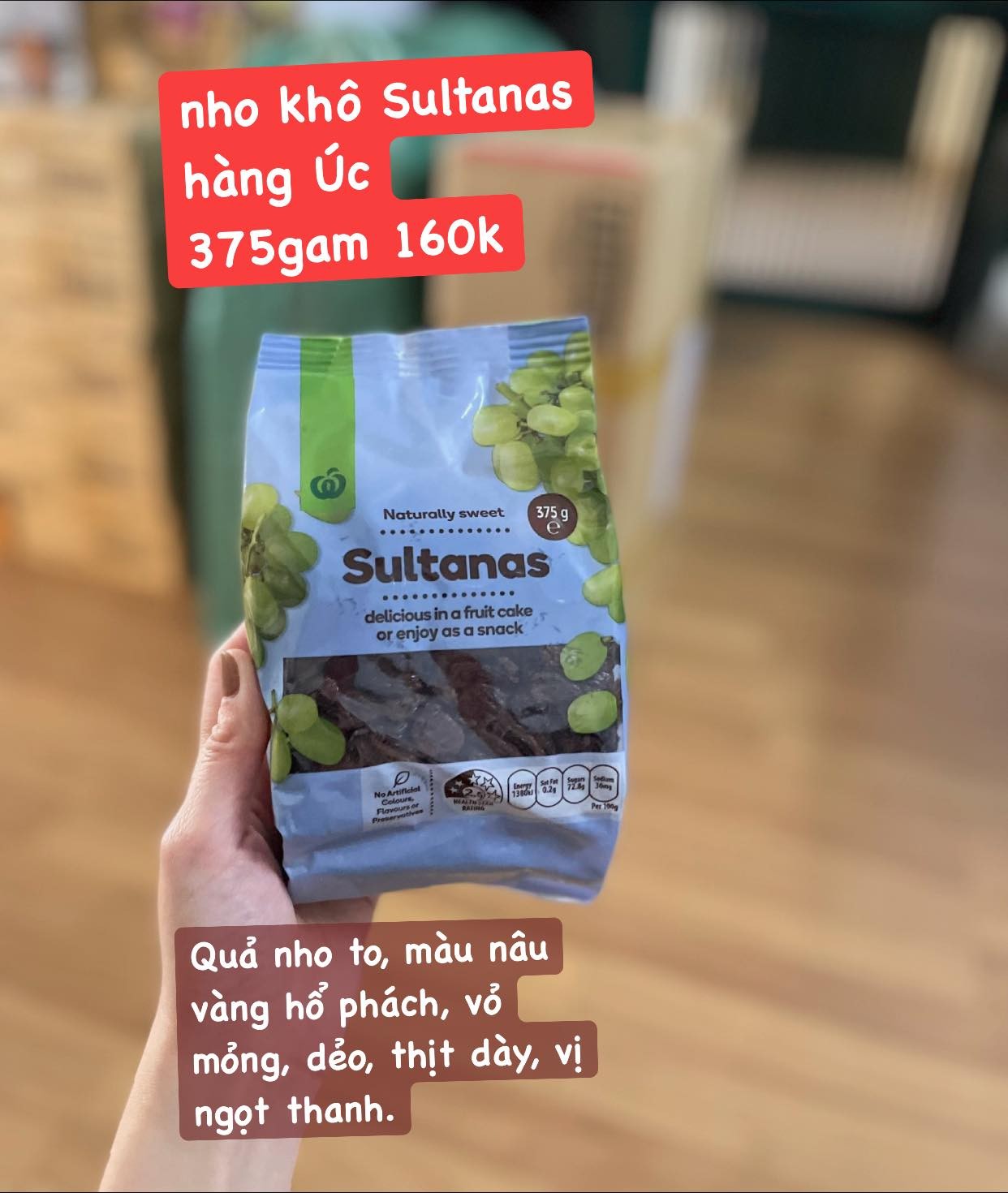 Nho khô Sultanas Úc 375g — ảnh chính