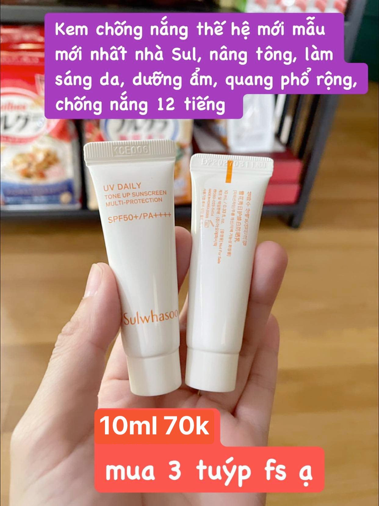 Set 5 tuýp kem chống nắng nâng tone Sulwhasoo 10ml
