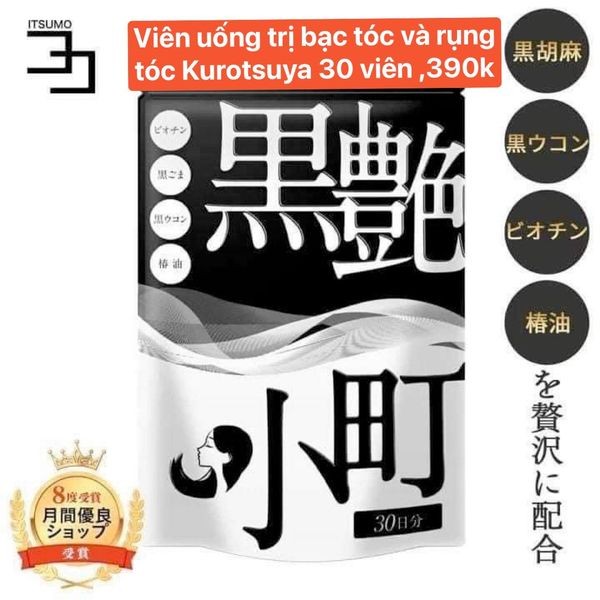 Viên trị bạc tóc và rụng tóc Kurotsuya 30 viên — ảnh chính