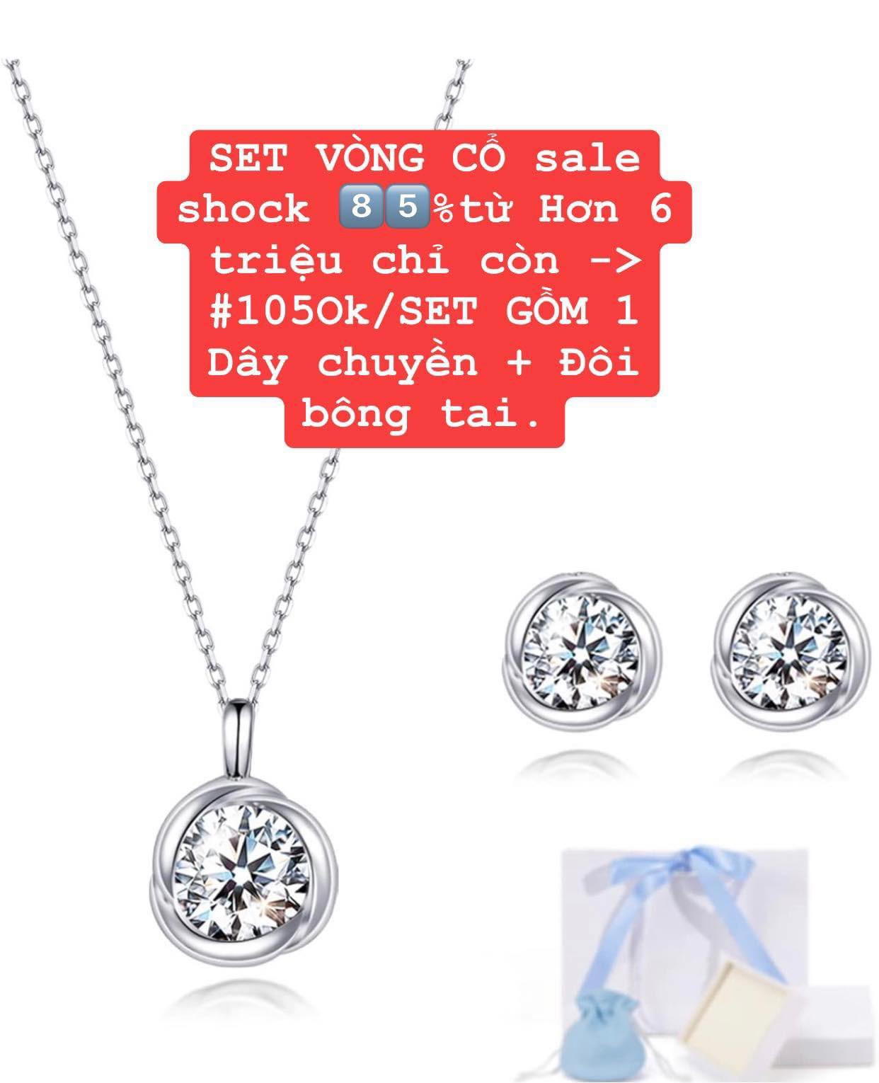 Bộ dây chuyền+ bông tai