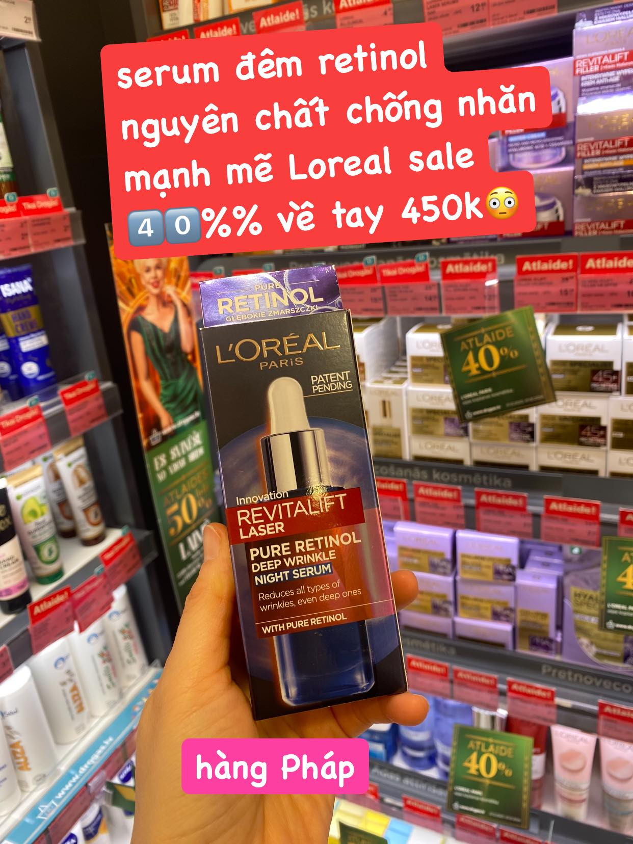 LAT-Tinh chất Loreal  Revitalift Laser Pure Retinol Deep Wrinkle Night Serum — ảnh chính