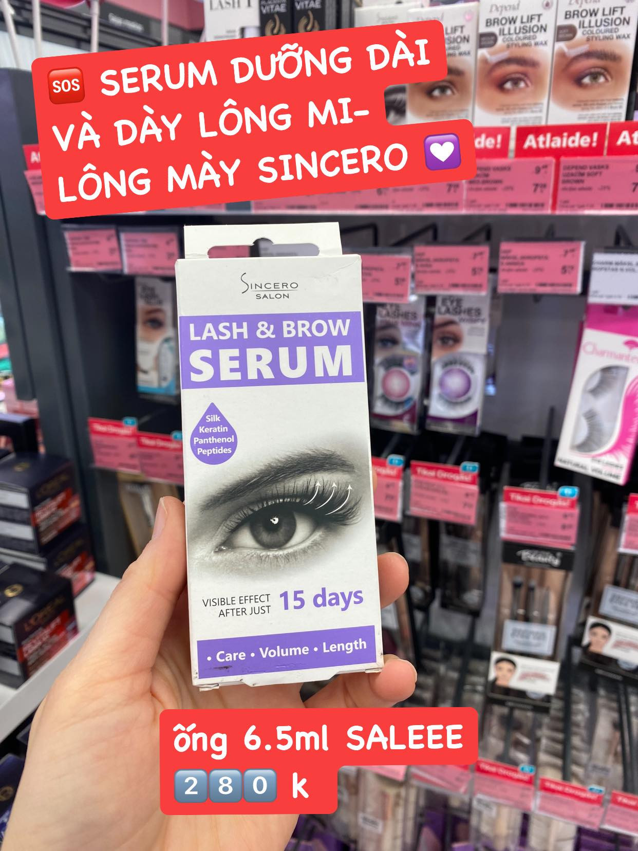 Serum dưỡng dài, dày lông mi, lông mày Sincero