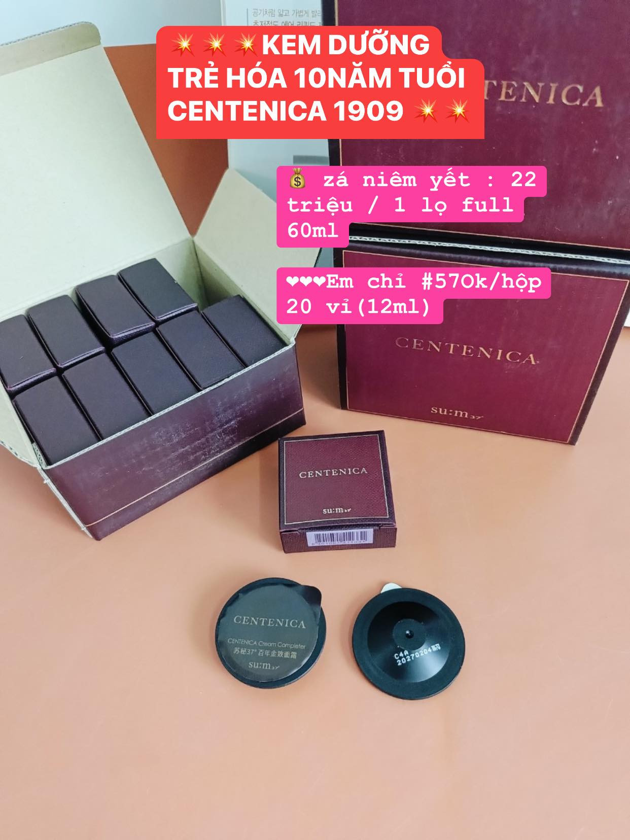 Kem dưỡng Su:m37 Centenica hộp 20 vỉ — ảnh chính