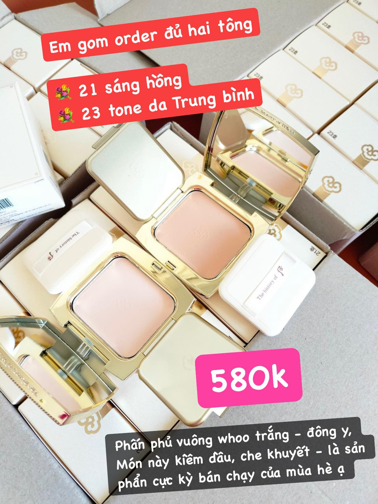 Phấn phủ Whoo Whitening Powder Pact SPF30, PA+++ — ảnh chính