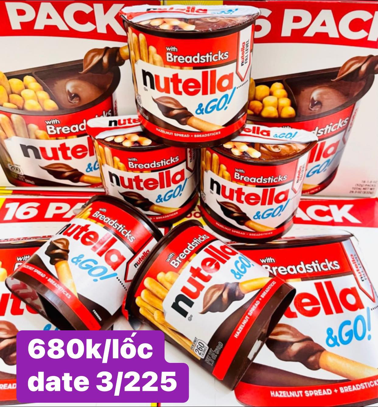 Bánh que chấm Chocolate Nutella &Go Hanelnut Spead With Breadsticks — ảnh chính