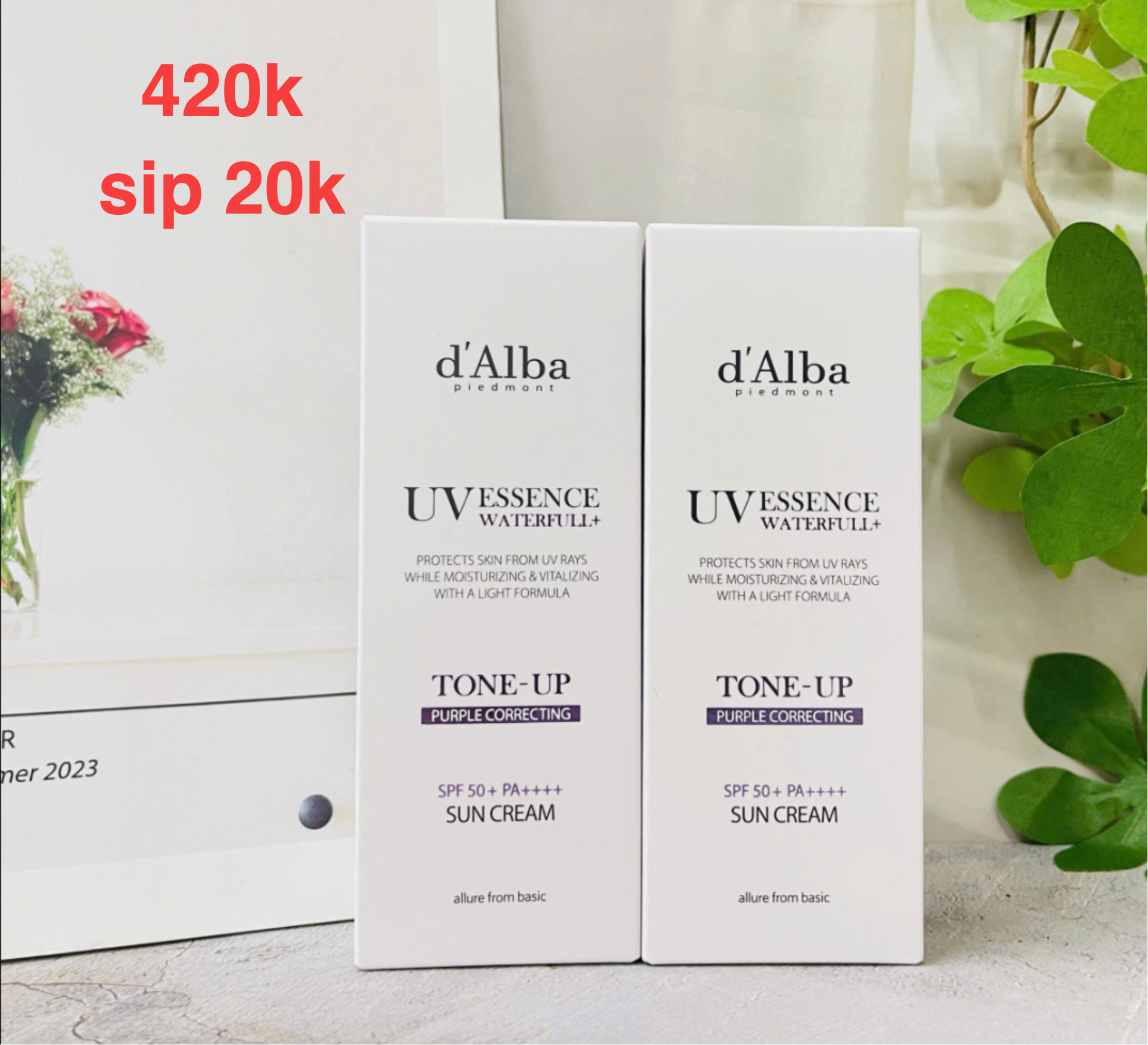 Kem chống nắng thuần chay D'alba Tone Up Purple Correcting 50ml — ảnh chính