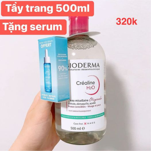 Nước tẩy trang Bioderma màu hồng tặng kèm serum — ảnh chính