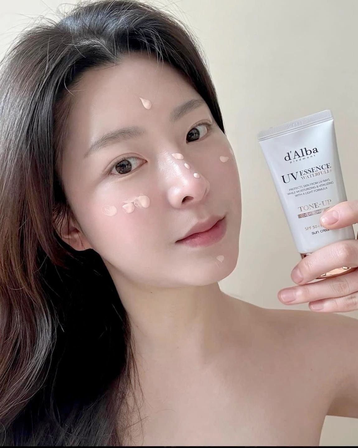 Kem Chống Nắng Thuần Chay D'alba UV Essence Waterfull Tone Up Pink correcting — ảnh chính