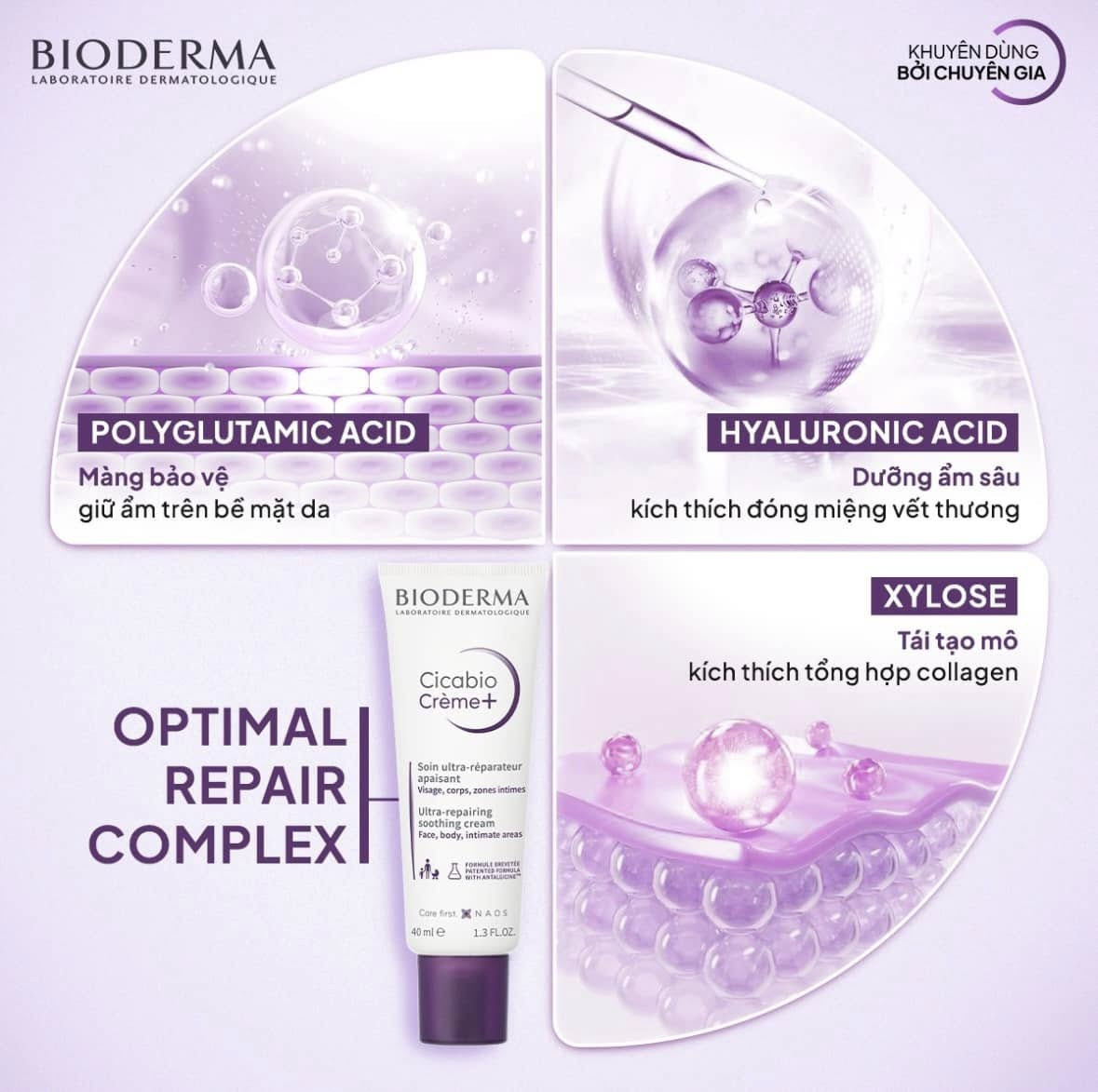 Kem dưỡng phục hồi chuyên sâu cho làn da tổn thương Bio derma Cicabio Creme+ phiên bản mới — ảnh chính