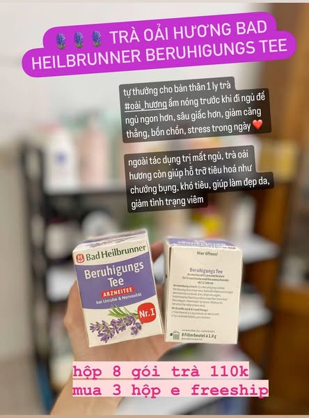 Trà oải hương Bad Heilbrunner Beruhigungs Tee hộp 8 gói
