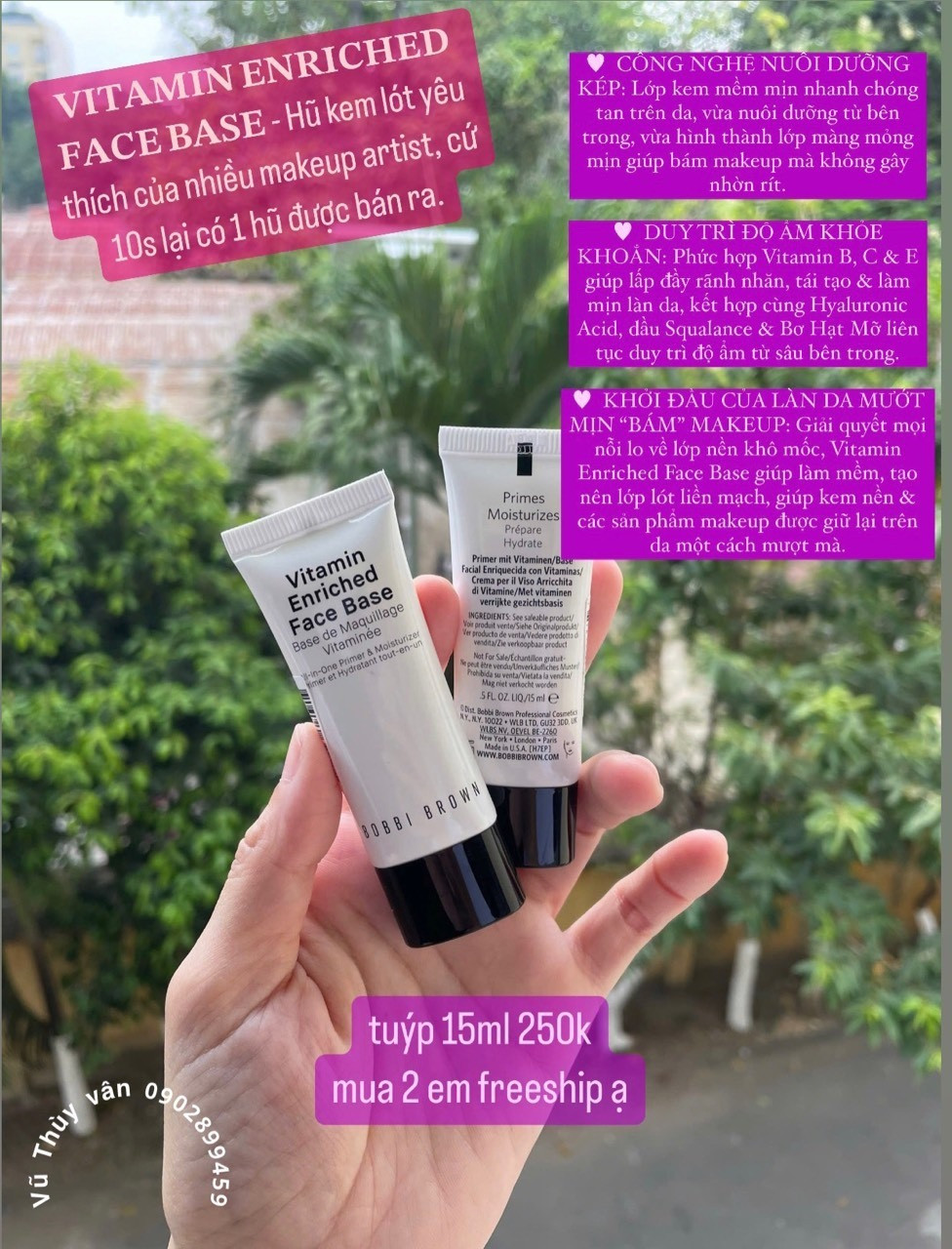 Kem lót Bobbi Brown Enriched Vitamin Face base 15ml