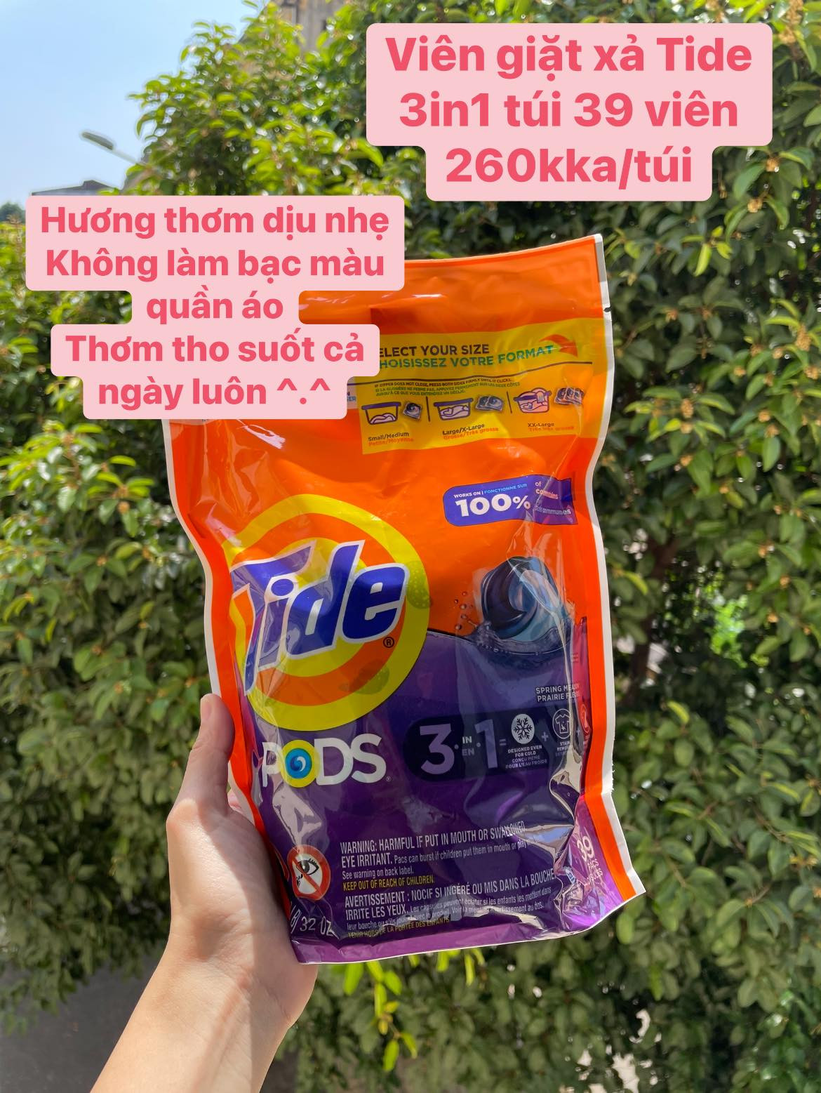Viên giặt Tide 3in1 gói 39 viên