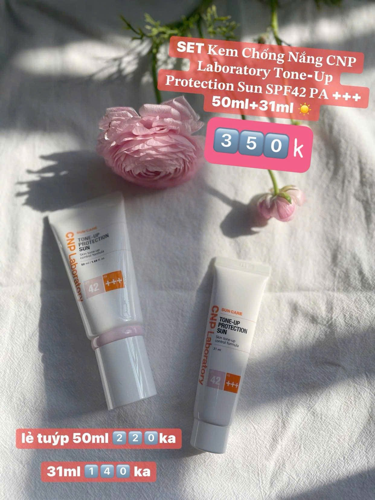 Set Kem chống nắng CNP Laboratory Tone up protection sun 1tuýp5Oml + 1 tuýp31ml  — ảnh 2