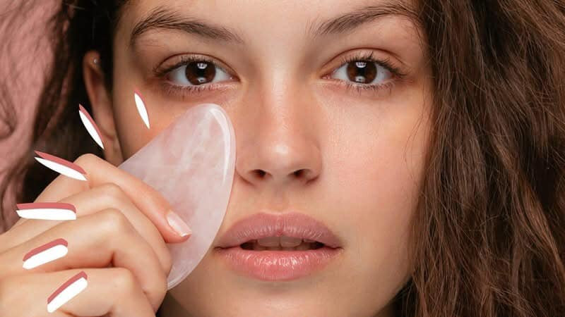  Gua Sha đá thạch anh hồng tự nhiên Ebelin (kèm túi đựng) — ảnh chính